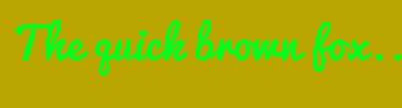 Image with Font Color 00FF1E and Background Color BBA500
